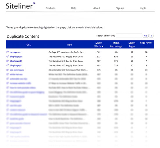 یافتن محتوای تکراری در Siteliner