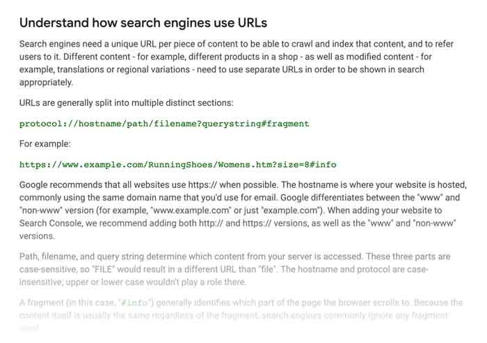 آموزشهای بهینه‌سازی URL برای سئو توسط گوگل